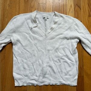 Banana Republic White V-Neck Sweater